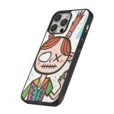 iPhone 12 / 12 Pro Case Hülle - Silikon schwarz Little Girl Sketch