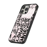 Coque iPhone 12 / 12 Pro - Silicone rigide noir Mom 2024 Super mom
