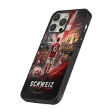 iPhone 12 / 12 Pro Case Hülle - Silikon schwarz Fussball Schweiz splash 2026