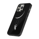 Coque iPhone 12 Pro Max - Silicone rigide noir Astro balançoire
