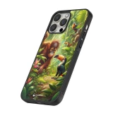 iPhone 12 Pro Max Case Hülle - Silikon schwarz Tropischer Dschungel Tayrona