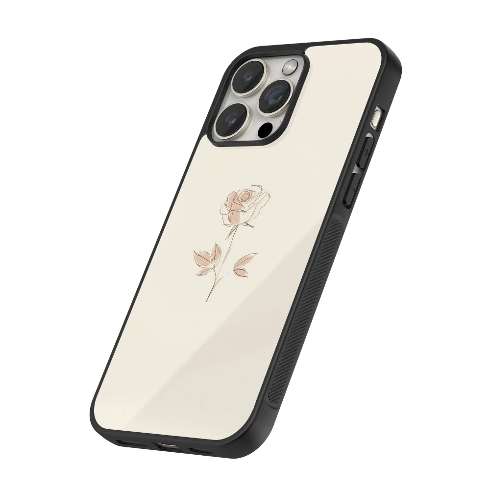 Coque iPhone 12 Pro Max - Silicone rigide noir Sable Rose Minimaliste