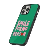 Coque iPhone 12 Pro Max - Silicone rigide noir Smile for no reason 2026