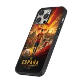 Coque iPhone 12 Pro Max - Silicone rigide noir Football Espagne splash 2026