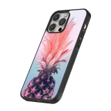iPhone 13 Pro Max Case Hülle - Silikon schwarz Purple Pink Pineapple