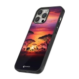 Coque iPhone 13 Pro Max - Silicone rigide noir Safari sunset wildlife