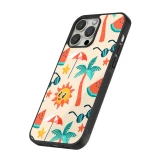 iPhone 13 Pro Max Case Hülle - Silikon schwarz Summer 2025 Pattern soleil