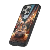 iPhone 13 Pro Max Case Hülle - Silikon schwarz Valentin 2024 Hund & Katze Kerzenlicht