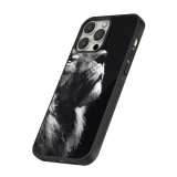 iPhone 13 Pro Case Hülle - Silikon schwarz Lion looking up