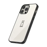 iPhone 13 Pro Case Hülle - Silikon schwarz Minimal Häschen Süße