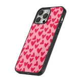 Coque iPhone 13 Pro - Silicone rigide noir Mom 2024 petits coeurs