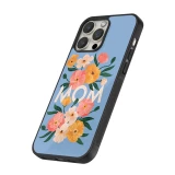 Coque iPhone 13 Pro - Silicone rigide noir Mom 2026 Flowers