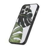 Coque iPhone 13 Pro - Silicone rigide noir Monstera Plant