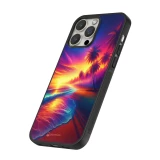 iPhone 13 Pro Case Hülle - Silikon schwarz Strand Sonnenuntergang auffällig