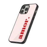 Coque iPhone 13 Pro - Silicone rigide noir Valentine 2024 amor