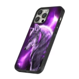 iPhone 14 Pro Max Case Hülle - Silikon schwarz Purple Sky Wolf