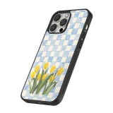 iPhone 14 Pro Max Case Hülle - Silikon schwarz Blue vichy tulips Spring 2026