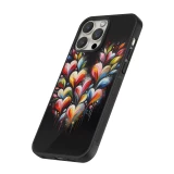 Coque iPhone 14 Pro Max - Silicone rigide noir Valentine 2024 Coeur Noir Abstrait