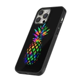 iPhone 15 Pro Max Case Hülle - Silikon schwarz Ananas Multi-colors