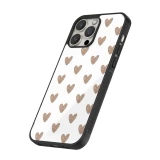 Coque iPhone 15 Pro Max - Silicone rigide noir Autumn 2024 brown hearts