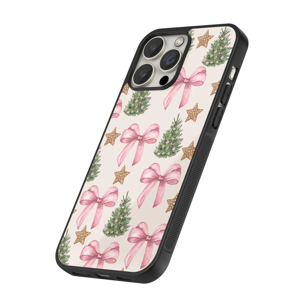 Coque iPhone 15 Pro Max - Silicone rigide noir Christmas 25 Vintage Ribbons