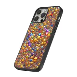 Coque iPhone 15 Pro Max - Silicone rigide noir Emoji mixed