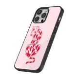iPhone 15 Pro Max Case Hülle - Silikon schwarz Leopard with hearts 2026