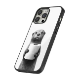 iPhone 15 Pro Max Case Hülle - Silikon schwarz Otter Toilettenpapier