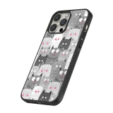 iPhone 15 Pro Case Hülle - Silikon schwarz Katzenschwärme