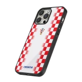 iPhone 15 Pro Case Hülle - Silikon schwarz Kroatien 2026 personalisierbares Fussballtrikot