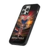Coque iPhone 15 Pro - Silicone rigide noir Football Croatie splash 2026
