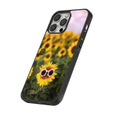 Coque iPhone 15 Pro - Silicone rigide noir Sunflower with glasses Spring 2026