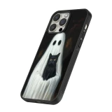 Coque iPhone 16 Pro Max - Silicone rigide noir Halloween 2025 Ghost with black cat