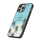 Coque iPhone 16 Pro Max - Silicone rigide noir Summer 2025 Life is better at the beach