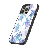 iPhone 16 Pro Max Case Hülle - Silikon schwarz Turtles pattern watercolor