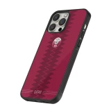 Coque iPhone 16 Pro - Silicone rigide noir Maillot de football Qatar 2026 personnalisable