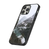 Coque iPhone 16 Pro - Silicone rigide noir Winter 22 snowy mountain and lake