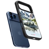 Coque iPhone 17 Pro Max - Silicone rigide noir Porsche 911 Mountain Watercolor