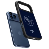Coque iPhone 18 Pro Max / 17 Pro Max - Silicone rigide noir Astrologie Bélier