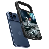 iPhone 17 Pro Max Case Hülle - Silikon schwarz Astro Schweiz auf dem Mond
