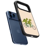iPhone 17 Pro Max Case Hülle - Silikon schwarz Dinosaurs on bikes 2026