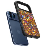 iPhone 17 Pro Max Case Hülle - Silikon schwarz Emoji gemischt