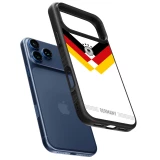 Coque iPhone 18 Pro Max / 17 Pro Max - Silicone rigide noir Maillot de football Allemagne 2026 personnalisable