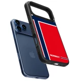 Coque iPhone 17 Pro Max - Silicone rigide noir Maillot de football Norvège 2026 personnalisable