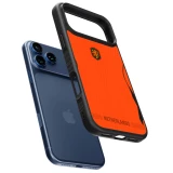 Coque iPhone 17 Pro Max - Silicone rigide noir Maillot de football Pays-Bas 2026 personnalisable