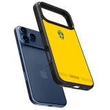 Coque iPhone 17 Pro Max - Silicone rigide noir Maillot de football Suède 2026 personnalisable