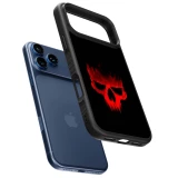 Coque iPhone 18 Pro Max / 17 Pro Max - Silicone rigide noir Halloween 2023 scary skull