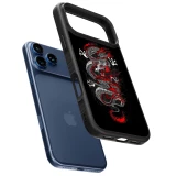 iPhone 17 Pro Max Case Hülle - Silikon schwarz Japanese style Dragon Tattoo Red Black