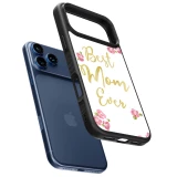 Coque iPhone 18 Pro Max / 17 Pro Max - Silicone rigide noir Mom 2024 best Mom ever