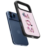 Coque iPhone 17 Pro Max - Silicone rigide noir Mom 2024 girly mom